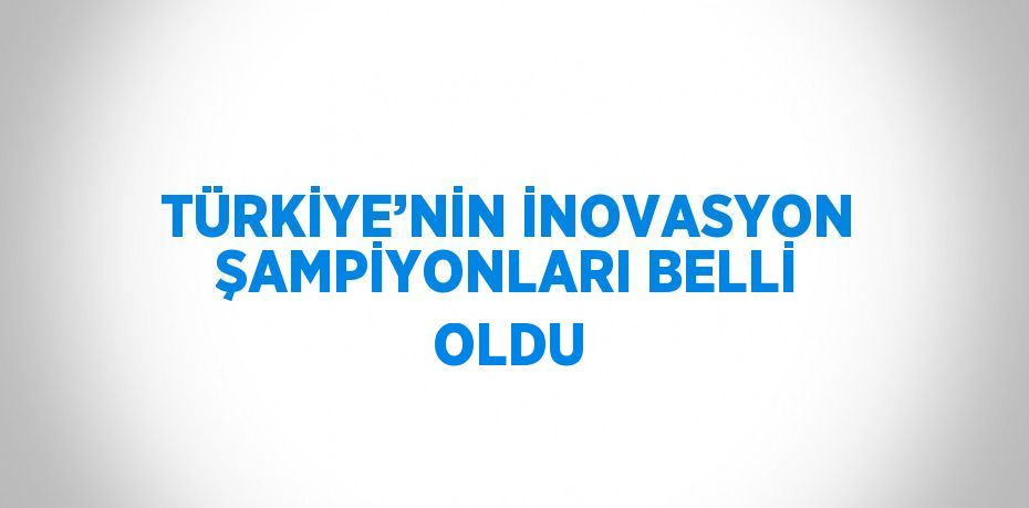 TÜRKİYE’NİN İNOVASYON ŞAMPİYONLARI BELLİ OLDU