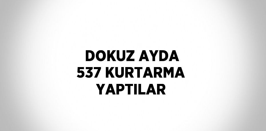 DOKUZ AYDA 537 KURTARMA YAPTILAR