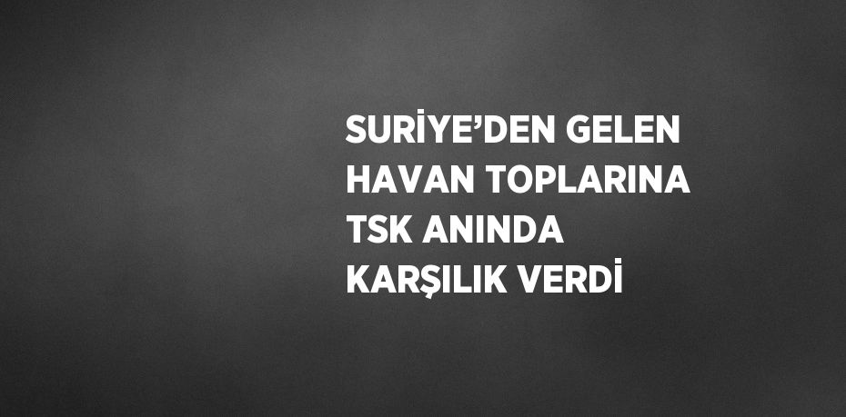 SURİYE’DEN GELEN HAVAN TOPLARINA TSK ANINDA KARŞILIK VERDİ