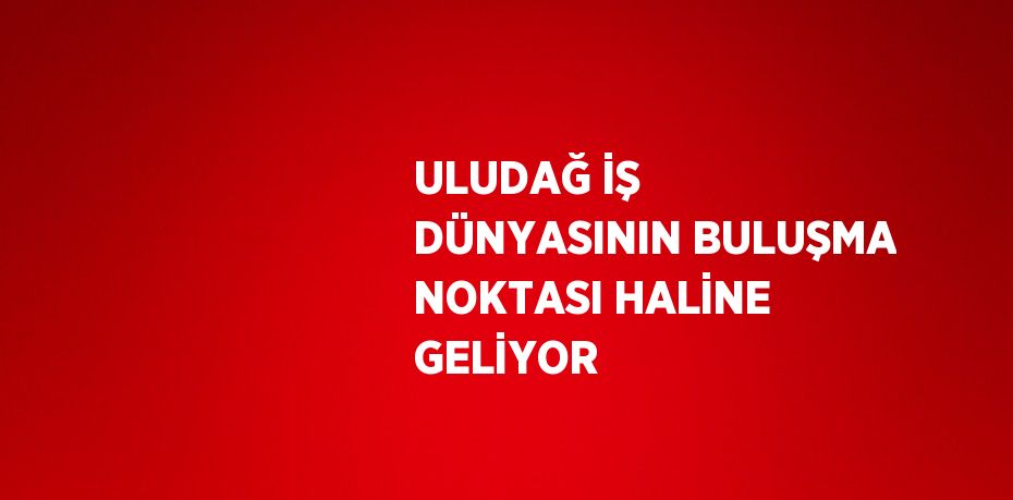 ULUDAĞ İŞ DÜNYASININ BULUŞMA NOKTASI HALİNE GELİYOR