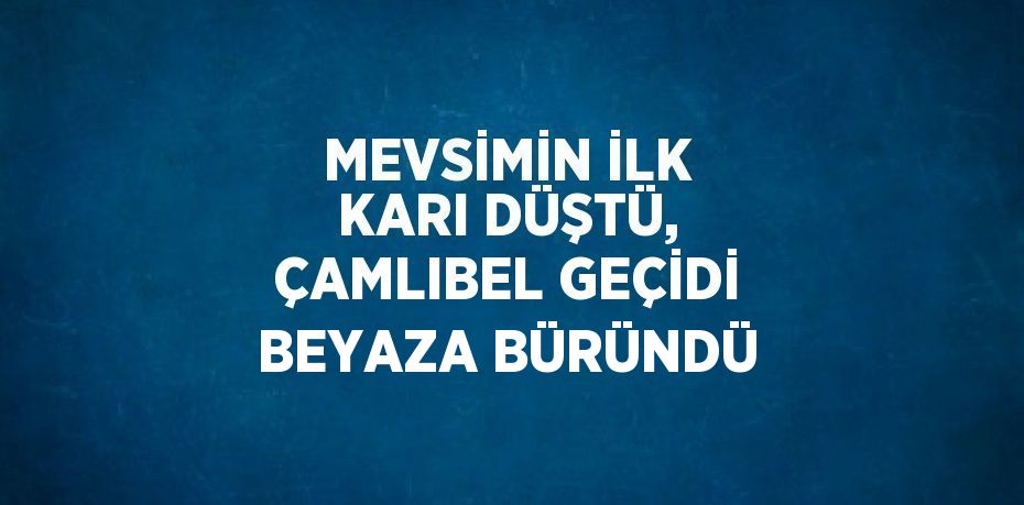 MEVSİMİN İLK KARI DÜŞTÜ, ÇAMLIBEL GEÇİDİ BEYAZA BÜRÜNDÜ