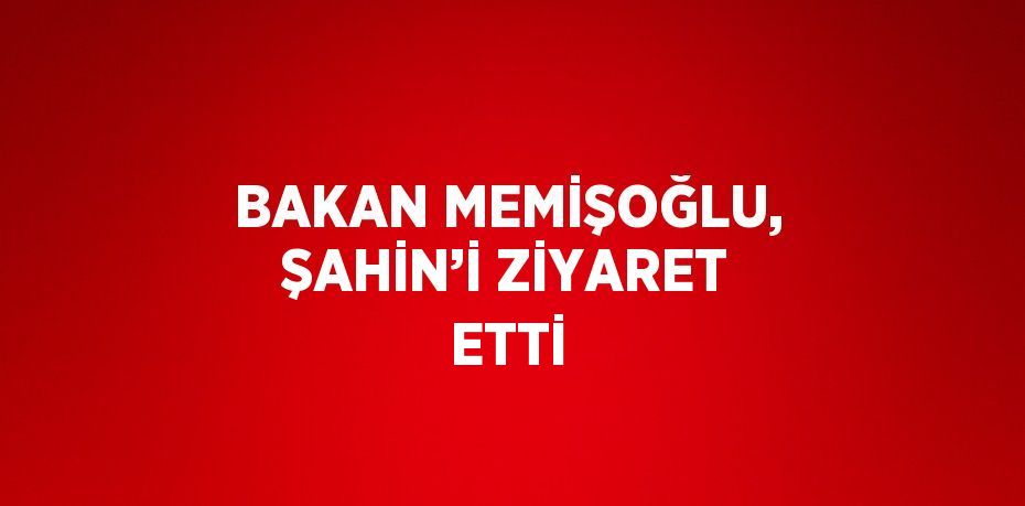 BAKAN MEMİŞOĞLU, ŞAHİN’İ ZİYARET ETTİ