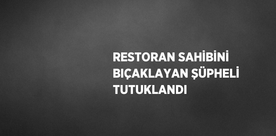 RESTORAN SAHİBİNİ BIÇAKLAYAN ŞÜPHELİ TUTUKLANDI