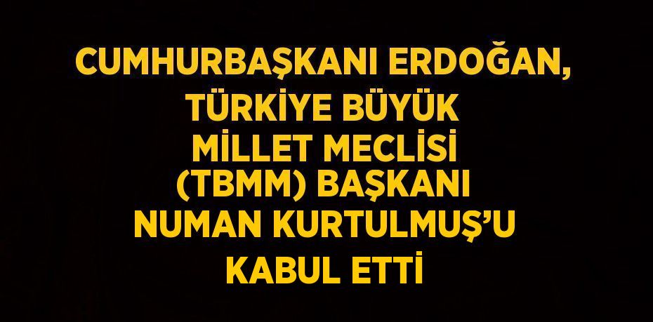 CUMHURBAŞKANI ERDOĞAN, TÜRKİYE BÜYÜK MİLLET MECLİSİ (TBMM) BAŞKANI NUMAN KURTULMUŞ’U KABUL ETTİ