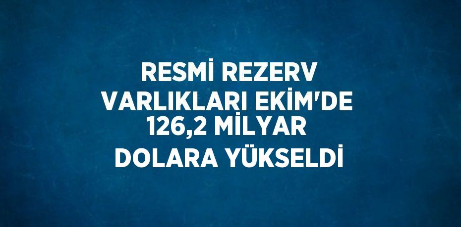 RESMİ REZERV VARLIKLARI EKİM’DE 126,2 MİLYAR DOLARA YÜKSELDİ