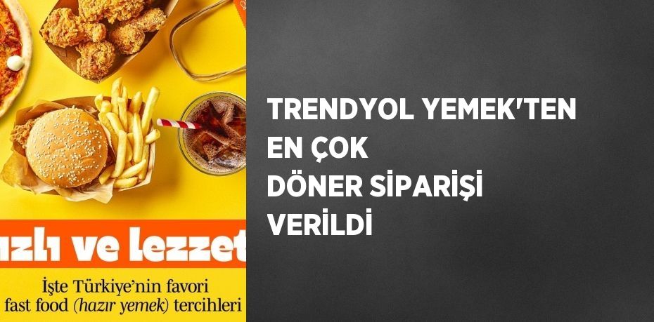 TRENDYOL YEMEK’TEN EN ÇOK DÖNER SİPARİŞİ VERİLDİ