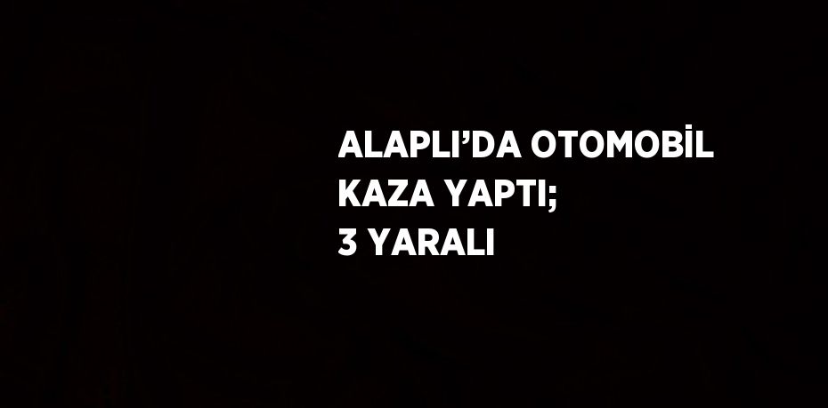 ALAPLI’DA OTOMOBİL KAZA YAPTI; 3 YARALI