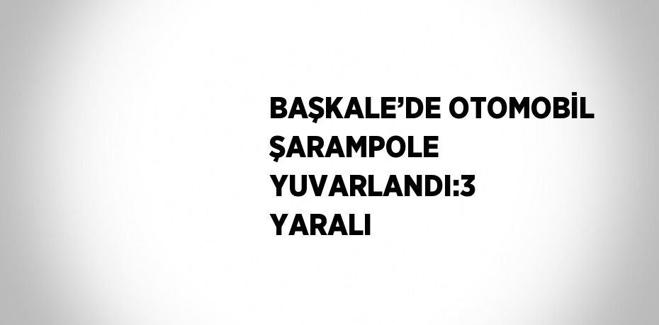 BAŞKALE’DE OTOMOBİL ŞARAMPOLE YUVARLANDI:3 YARALI