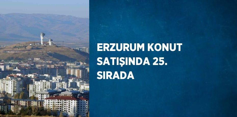 ERZURUM KONUT SATIŞINDA 25. SIRADA