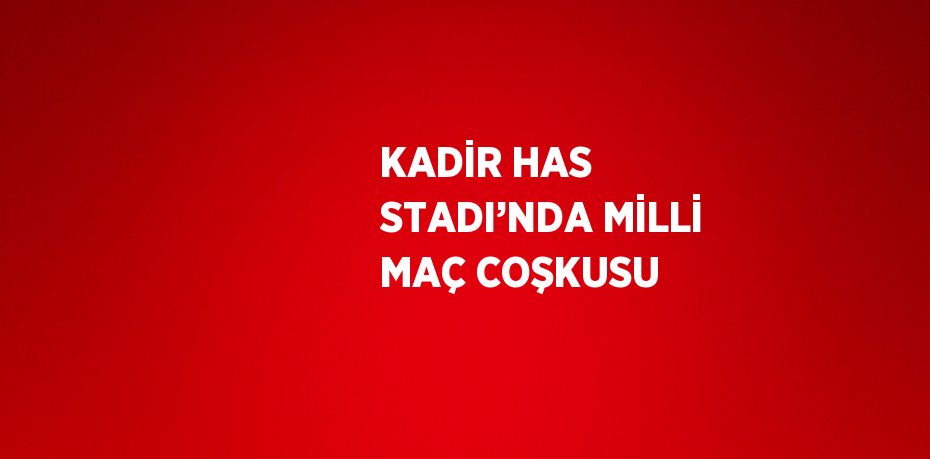 KADİR HAS STADI’NDA MİLLİ MAÇ COŞKUSU