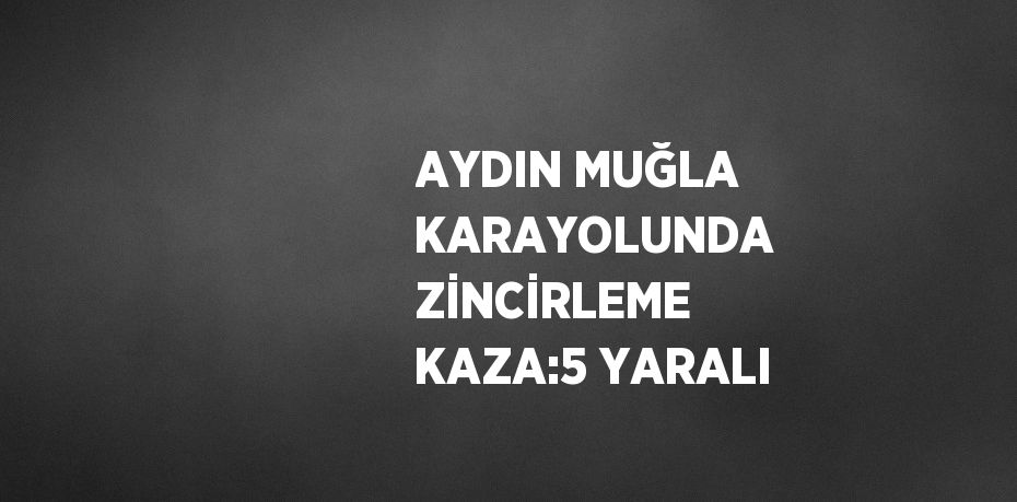 AYDIN MUĞLA KARAYOLUNDA ZİNCİRLEME KAZA:5 YARALI