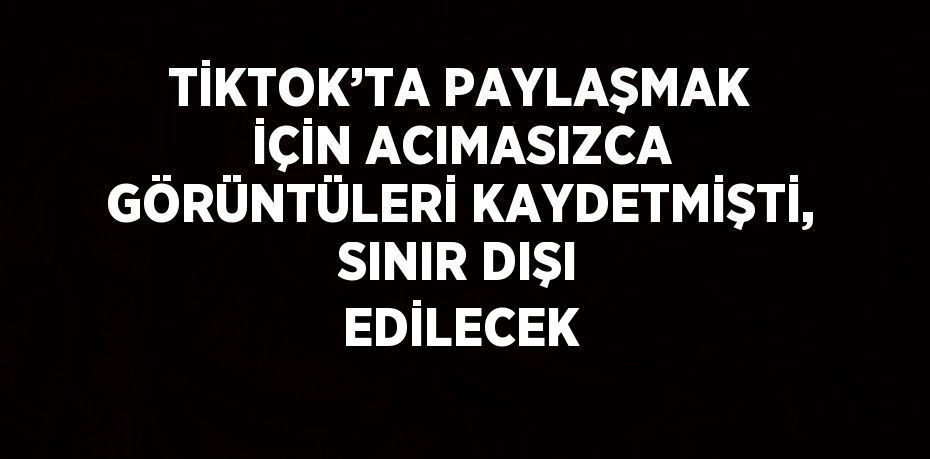 TİKTOK’TA PAYLAŞMAK İÇİN ACIMASIZCA GÖRÜNTÜLERİ KAYDETMİŞTİ, SINIR DIŞI EDİLECEK