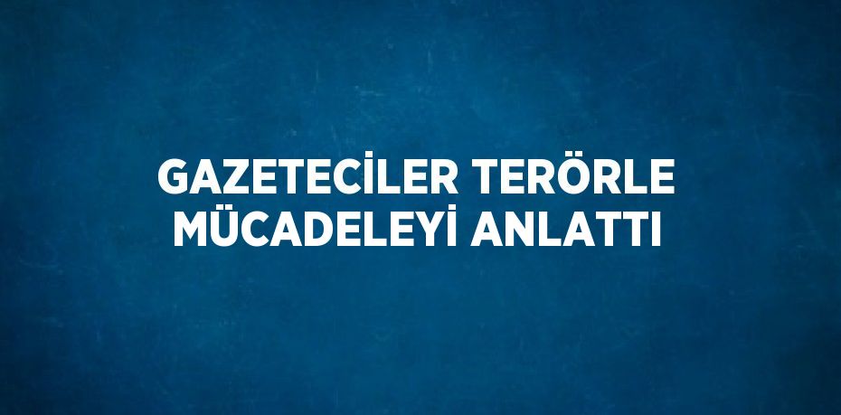 GAZETECİLER TERÖRLE MÜCADELEYİ ANLATTI