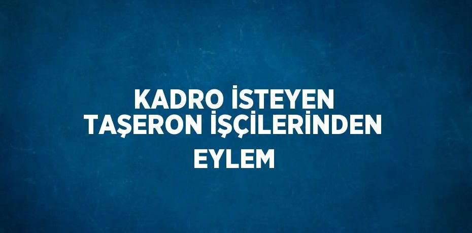 KADRO İSTEYEN TAŞERON İŞÇİLERİNDEN EYLEM