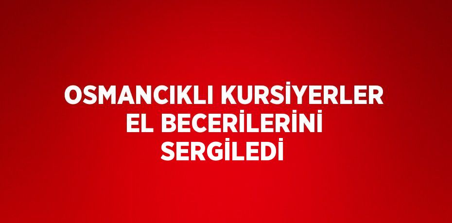 OSMANCIKLI KURSİYERLER EL BECERİLERİNİ SERGİLEDİ