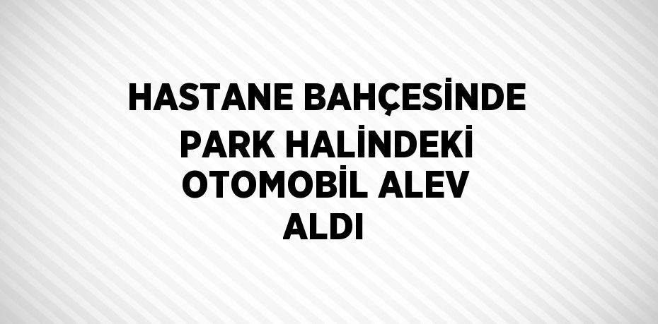 HASTANE BAHÇESİNDE PARK HALİNDEKİ OTOMOBİL ALEV ALDI