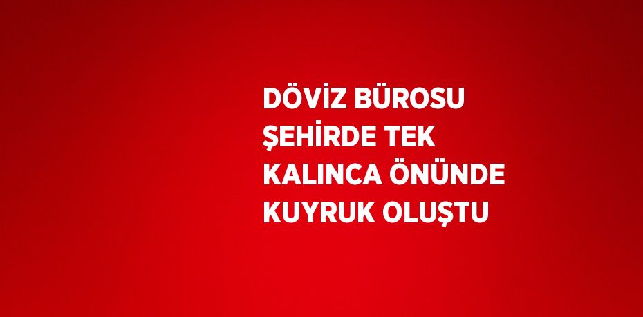 DÖVİZ BÜROSU ŞEHİRDE TEK KALINCA ÖNÜNDE KUYRUK OLUŞTU