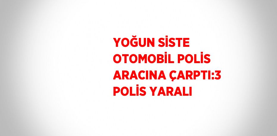 YOĞUN SİSTE OTOMOBİL POLİS ARACINA ÇARPTI:3 POLİS YARALI