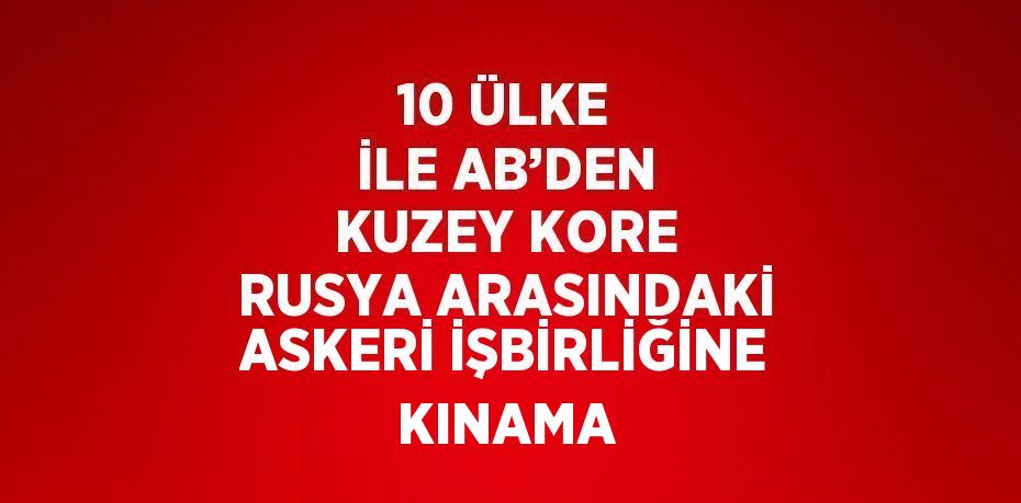 10 ÜLKE İLE AB’DEN KUZEY KORE RUSYA ARASINDAKİ ASKERİ İŞBİRLİĞİNE KINAMA