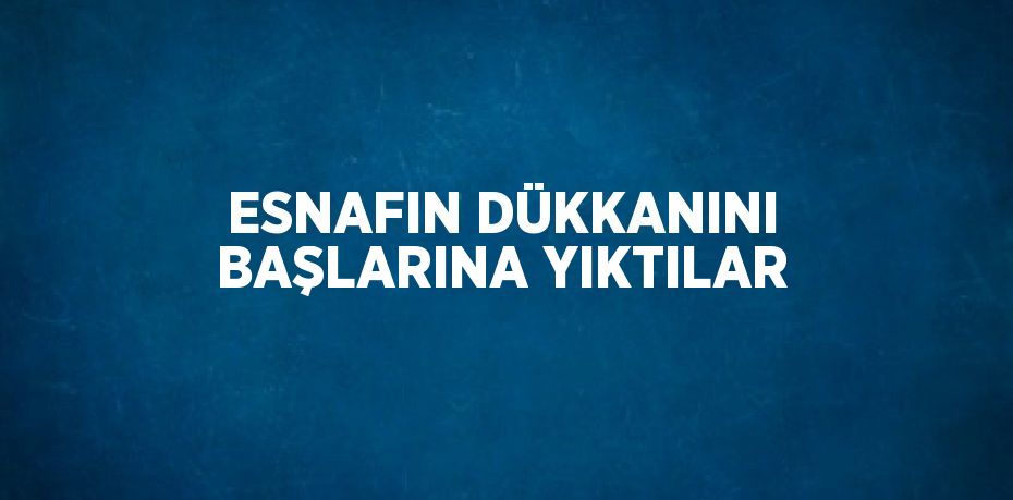 ESNAFIN DÜKKANINI BAŞLARINA YIKTILAR