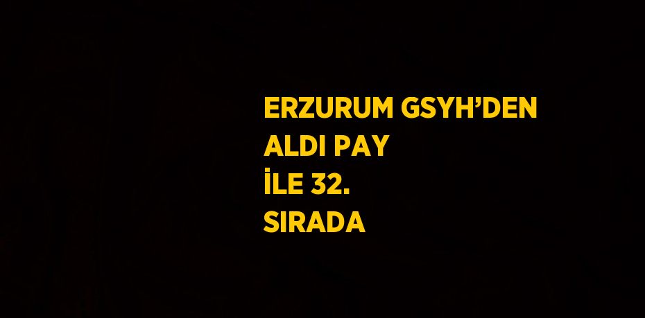 ERZURUM GSYH’DEN ALDI PAY İLE 32. SIRADA