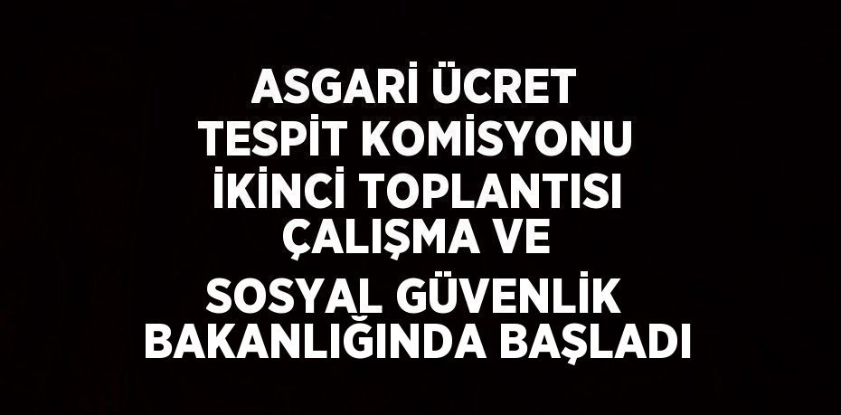 ASGARİ ÜCRET TESPİT KOMİSYONU İKİNCİ TOPLANTISI ÇALIŞMA VE SOSYAL GÜVENLİK BAKANLIĞINDA BAŞLADI