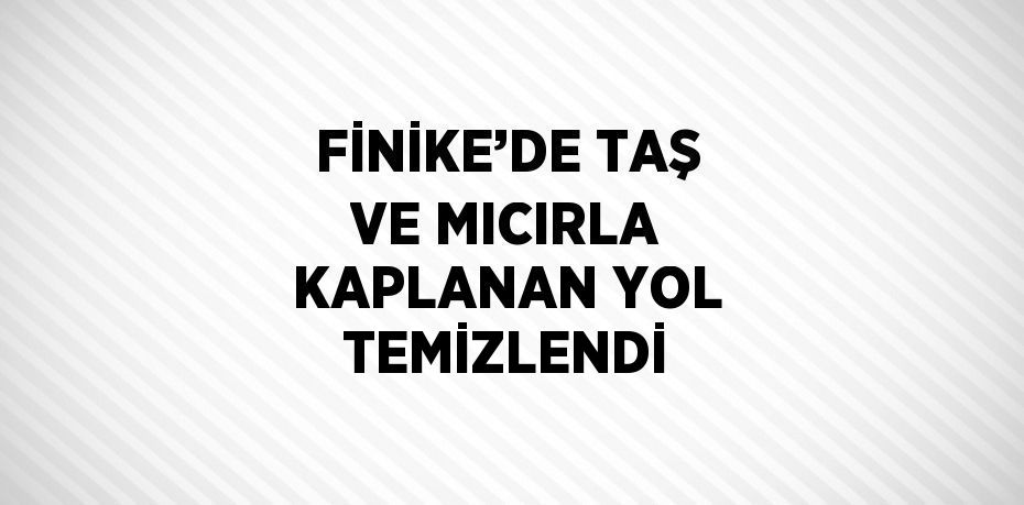 FİNİKE’DE TAŞ VE MICIRLA KAPLANAN YOL TEMİZLENDİ