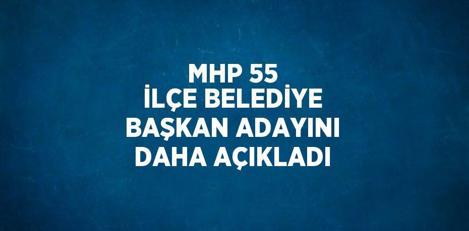 MHP 55 İLÇE BELEDİYE BAŞKAN ADAYINI DAHA AÇIKLADI