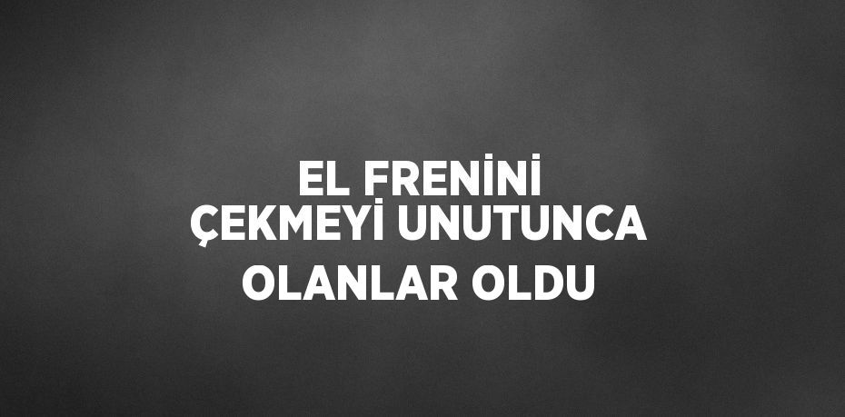 EL FRENİNİ ÇEKMEYİ UNUTUNCA OLANLAR OLDU