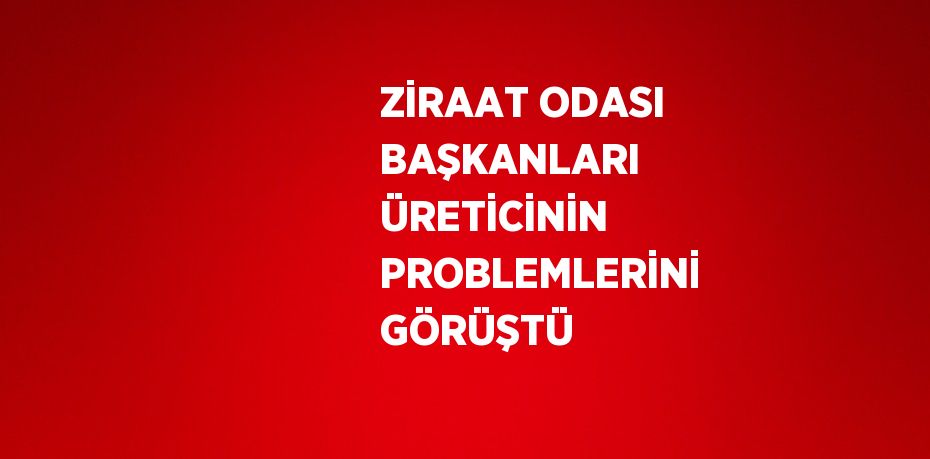 ZİRAAT ODASI BAŞKANLARI ÜRETİCİNİN PROBLEMLERİNİ GÖRÜŞTÜ