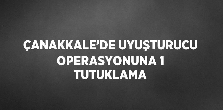 ÇANAKKALE’DE UYUŞTURUCU OPERASYONUNA 1 TUTUKLAMA