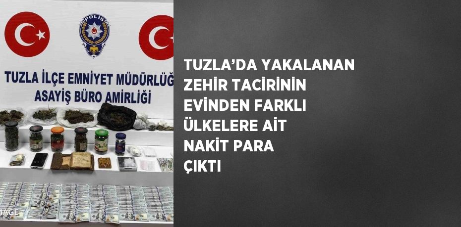 TUZLA’DA YAKALANAN ZEHİR TACİRİNİN EVİNDEN FARKLI ÜLKELERE AİT NAKİT PARA ÇIKTI