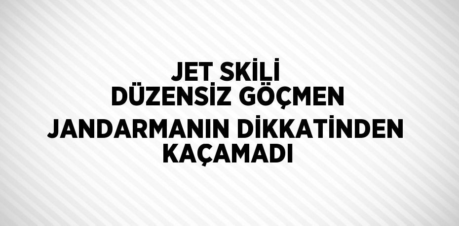 JET SKİLİ DÜZENSİZ GÖÇMEN JANDARMANIN DİKKATİNDEN KAÇAMADI