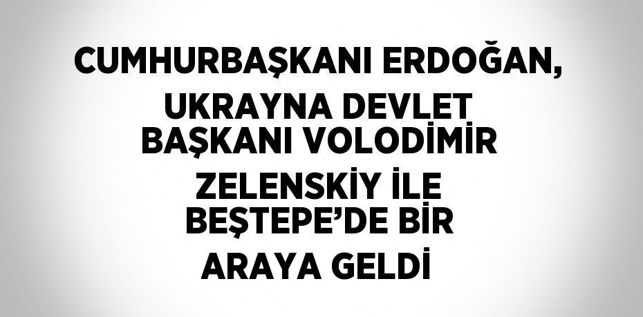 CUMHURBAŞKANI ERDOĞAN, UKRAYNA DEVLET BAŞKANI VOLODİMİR ZELENSKİY İLE BEŞTEPE’DE BİR ARAYA GELDİ