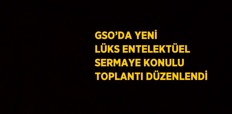 GSO’DA YENİ LÜKS ENTELEKTÜEL SERMAYE KONULU TOPLANTI DÜZENLENDİ
