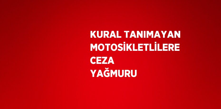 KURAL TANIMAYAN MOTOSİKLETLİLERE CEZA YAĞMURU