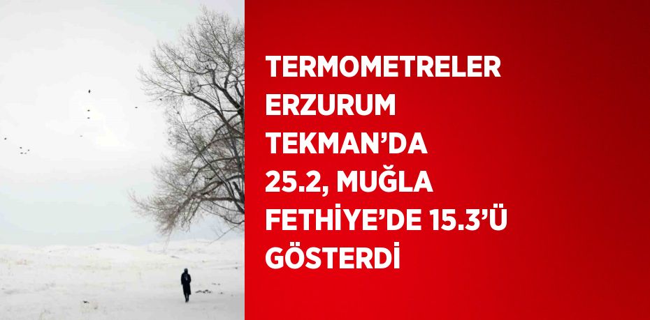 TERMOMETRELER ERZURUM TEKMAN’DA  25.2, MUĞLA FETHİYE’DE 15.3’Ü GÖSTERDİ