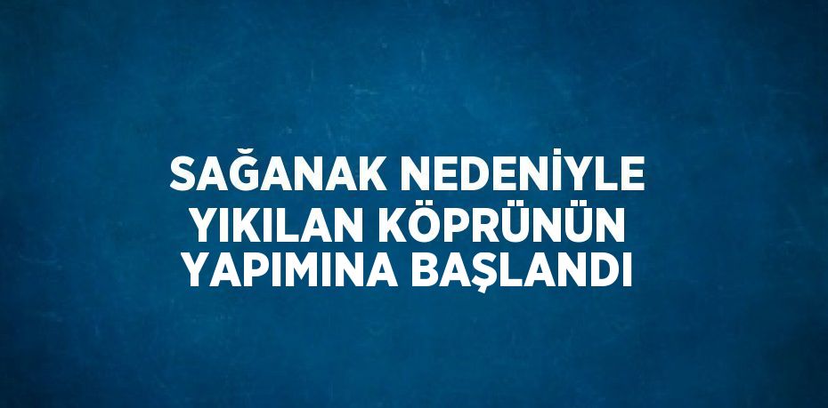 SAĞANAK NEDENİYLE YIKILAN KÖPRÜNÜN YAPIMINA BAŞLANDI