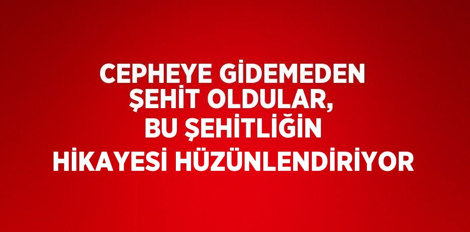 CEPHEYE GİDEMEDEN ŞEHİT OLDULAR, BU ŞEHİTLİĞİN HİKAYESİ HÜZÜNLENDİRİYOR