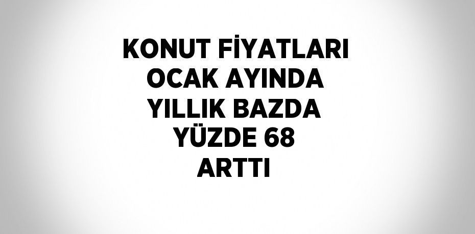 KONUT FİYATLARI OCAK AYINDA YILLIK BAZDA YÜZDE 68 ARTTI