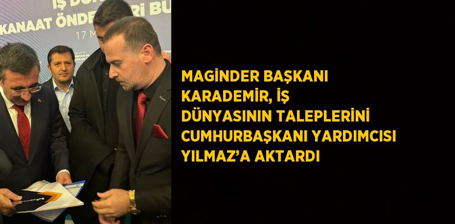 MAGİNDER BAŞKANI KARADEMİR, İŞ DÜNYASININ TALEPLERİNİ CUMHURBAŞKANI YARDIMCISI YILMAZ’A AKTARDI