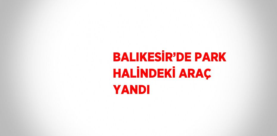 BALIKESİR’DE PARK HALİNDEKİ ARAÇ YANDI