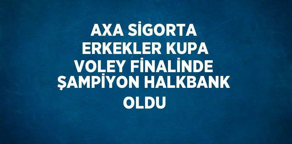 AXA SİGORTA ERKEKLER KUPA VOLEY FİNALİNDE ŞAMPİYON HALKBANK OLDU