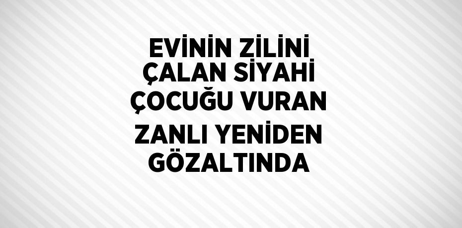 EVİNİN ZİLİNİ ÇALAN SİYAHİ ÇOCUĞU VURAN ZANLI YENİDEN GÖZALTINDA