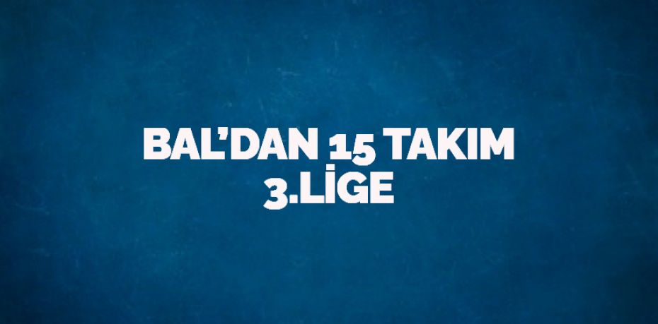 BAL’DAN 15 TAKIM 3.LİGE