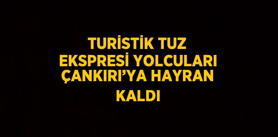 TURİSTİK TUZ EKSPRESİ YOLCULARI ÇANKIRI’YA HAYRAN KALDI