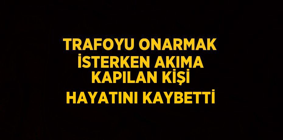 TRAFOYU ONARMAK İSTERKEN AKIMA KAPILAN KİŞİ HAYATINI KAYBETTİ