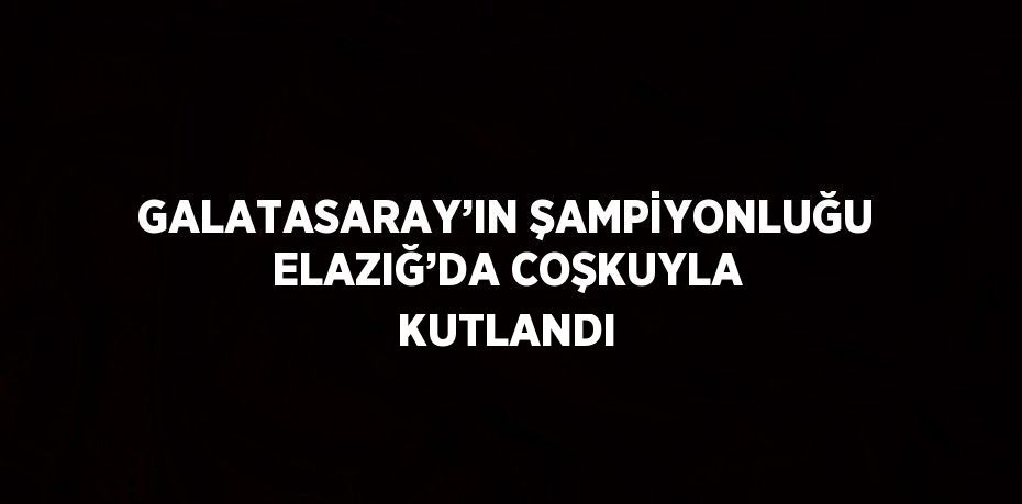 GALATASARAY’IN ŞAMPİYONLUĞU ELAZIĞ’DA COŞKUYLA KUTLANDI