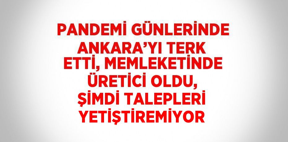PANDEMİ GÜNLERİNDE ANKARA’YI TERK ETTİ, MEMLEKETİNDE ÜRETİCİ OLDU, ŞİMDİ TALEPLERİ YETİŞTİREMİYOR
