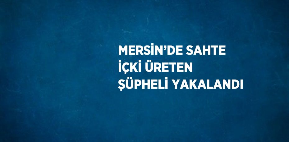 MERSİN’DE SAHTE İÇKİ ÜRETEN ŞÜPHELİ YAKALANDI